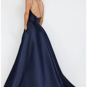 Terani  Couture Navy Blue Prom Dress